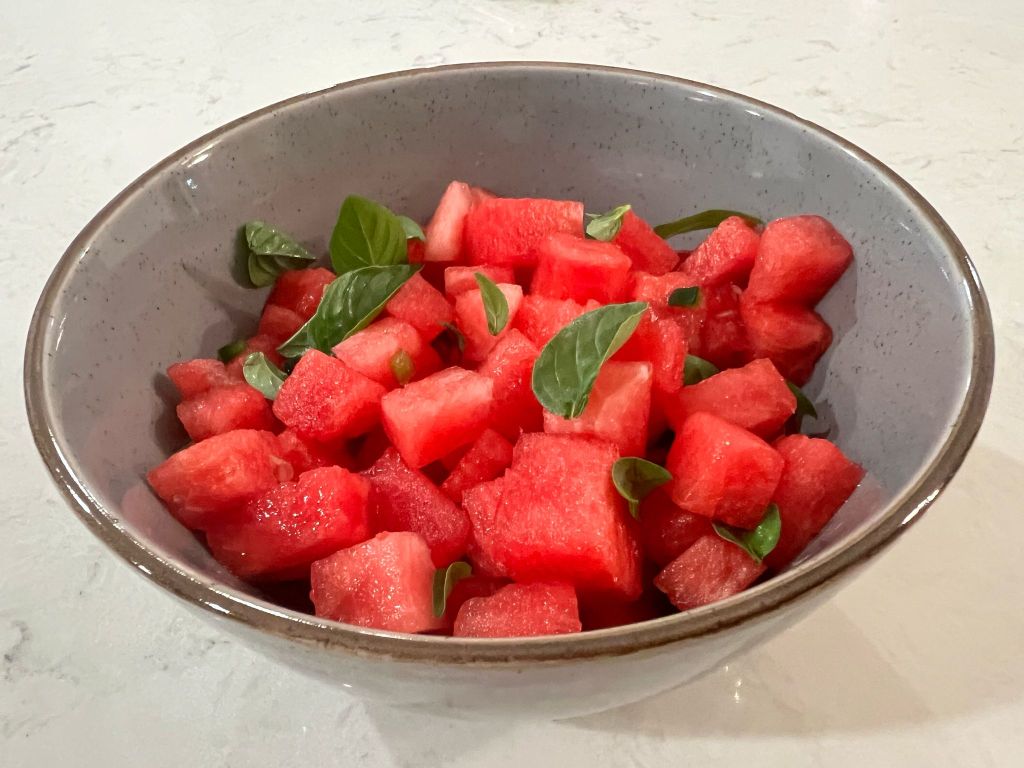 “Purple” Basil & Jalapeno Watermelon&nbsp;Salad